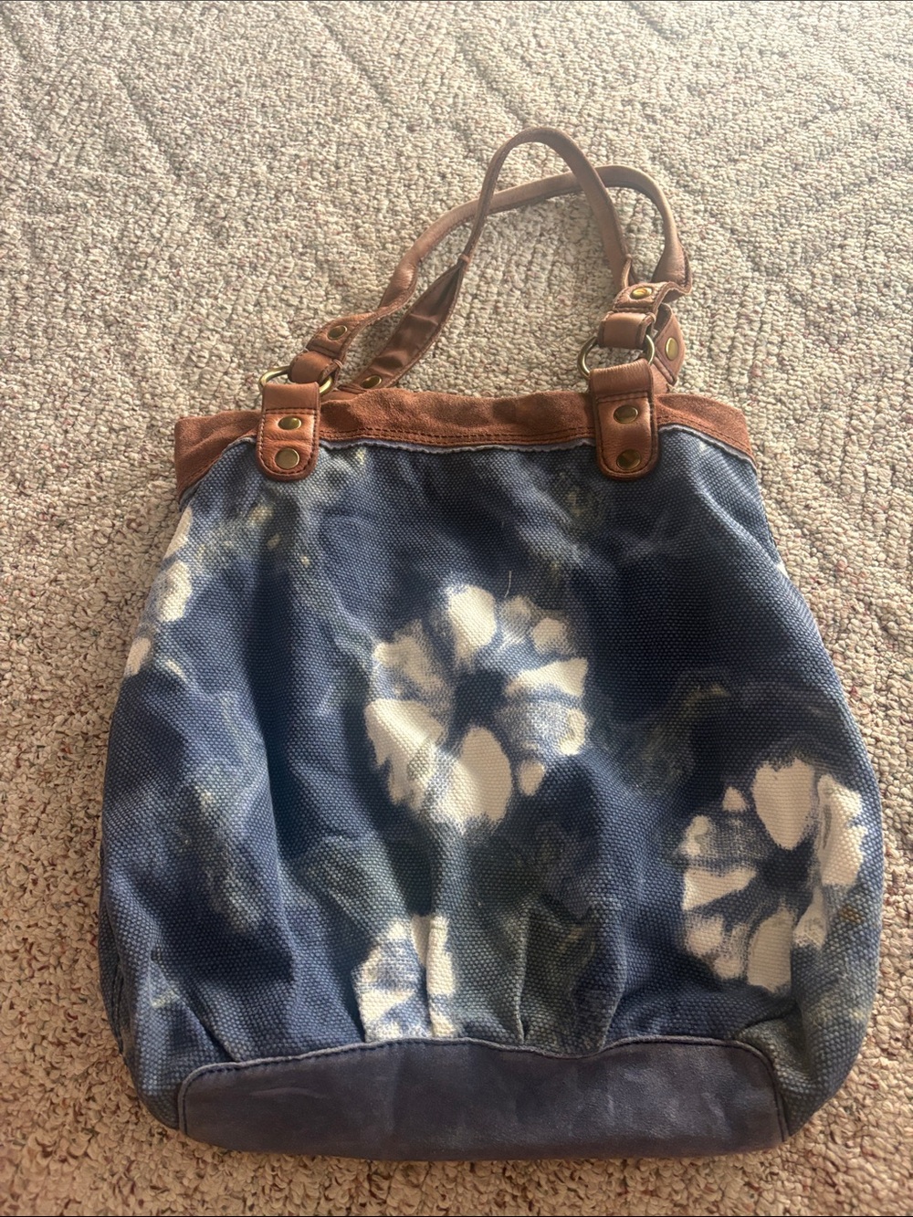 Lucky brand bag blue canvas leather